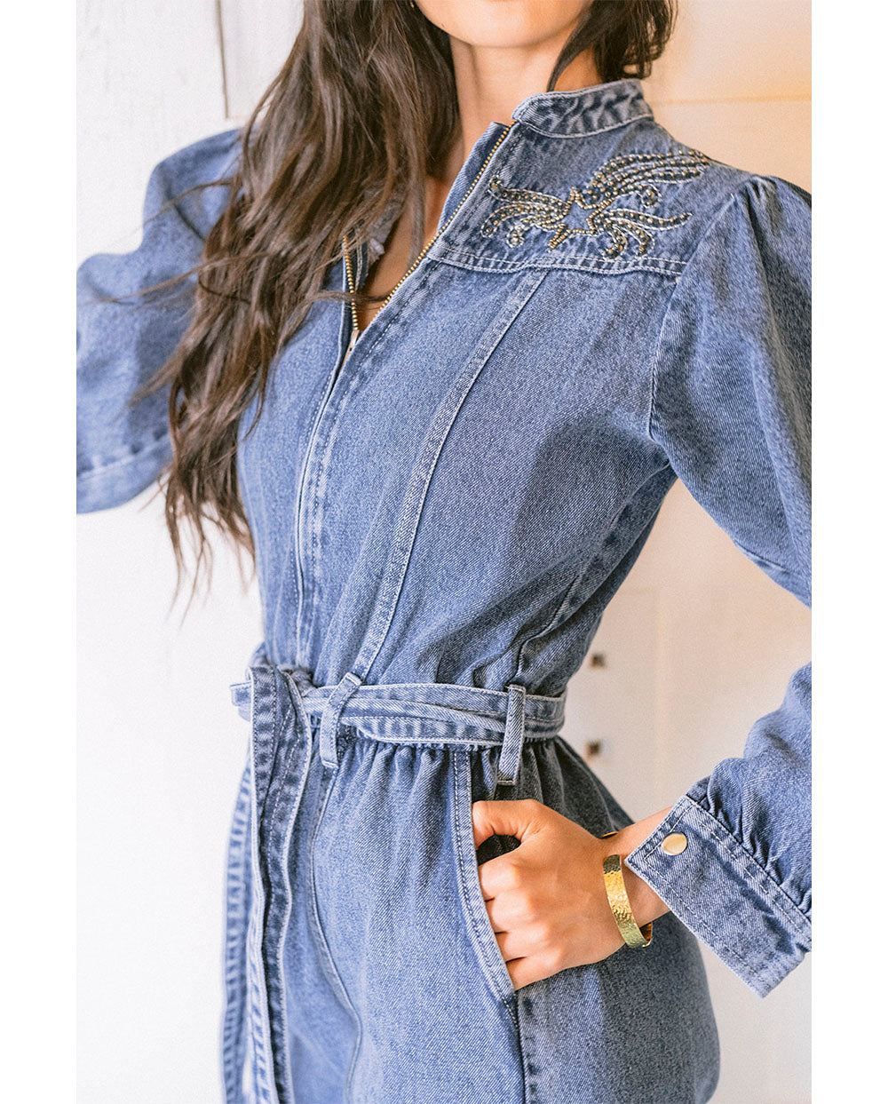 Mono denim Floral cosmos Piti Cuiti
