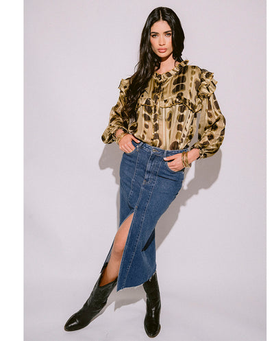 Blusa Volantes Lili Green Piti Cuiti