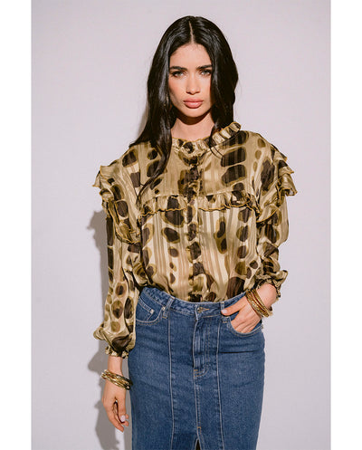 Blusa Volantes Lili Green Piti Cuiti