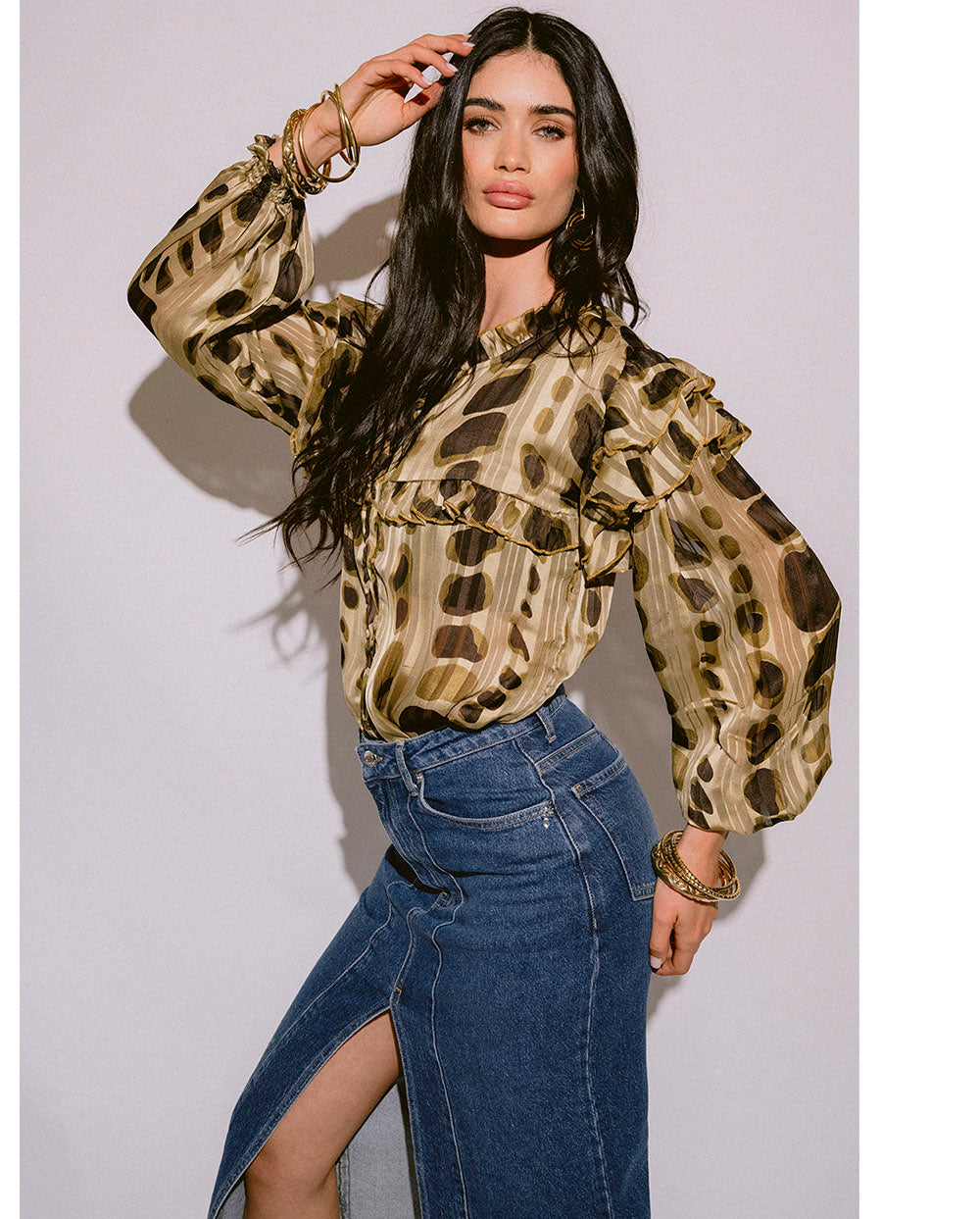 Blusa Volantes Lili Green Piti Cuiti