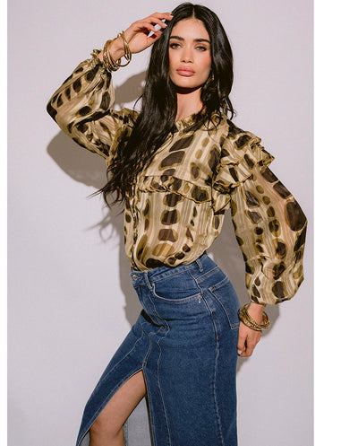 Blusa Volantes Lili Green Piti Cuiti