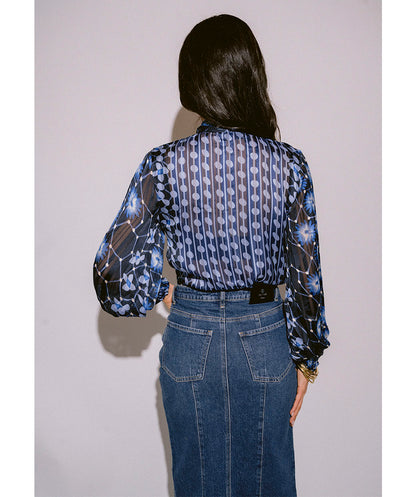 Blusa lazo Dalia blue Piti Cuiti