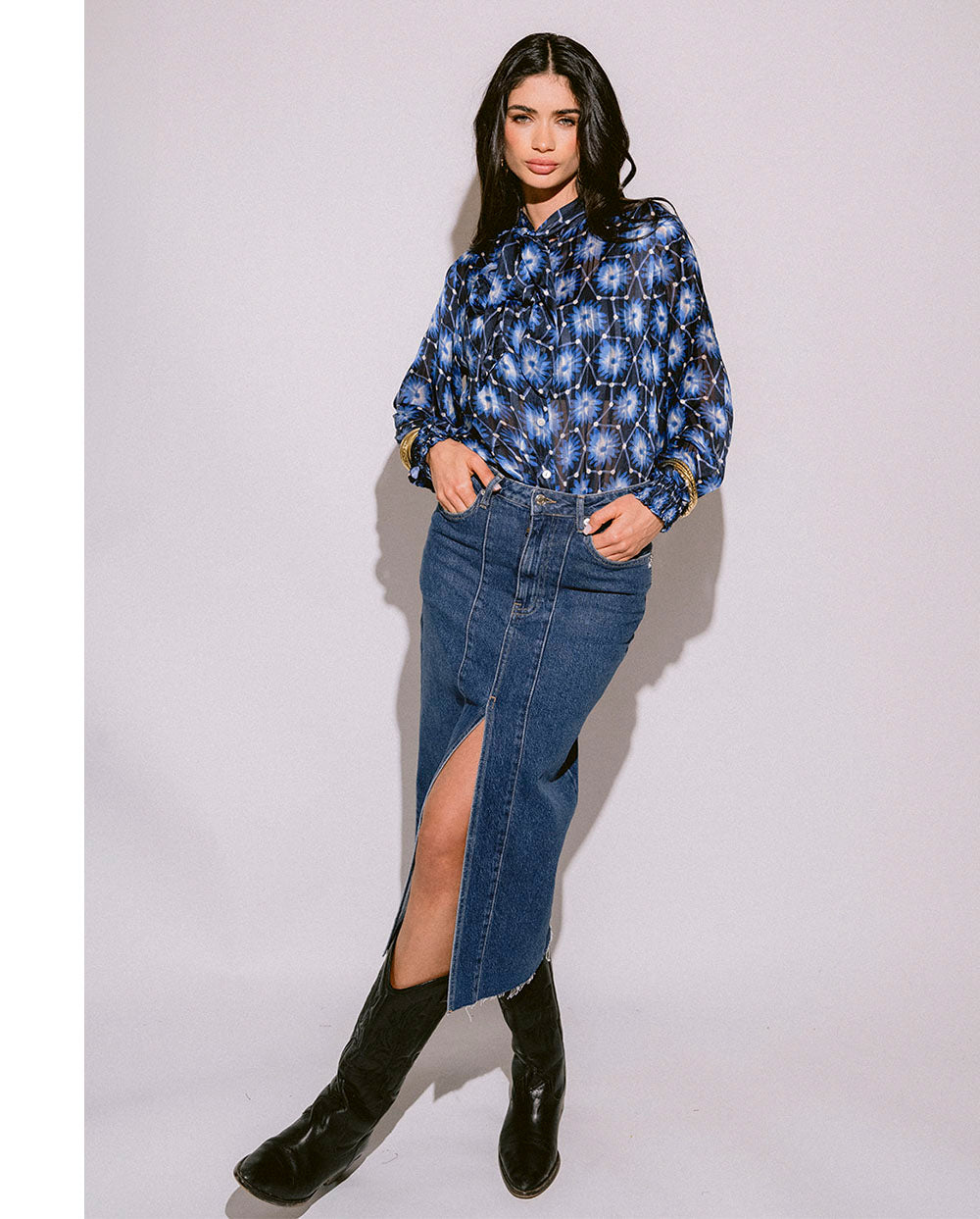 Blusa lazo Dalia blue Piti Cuiti