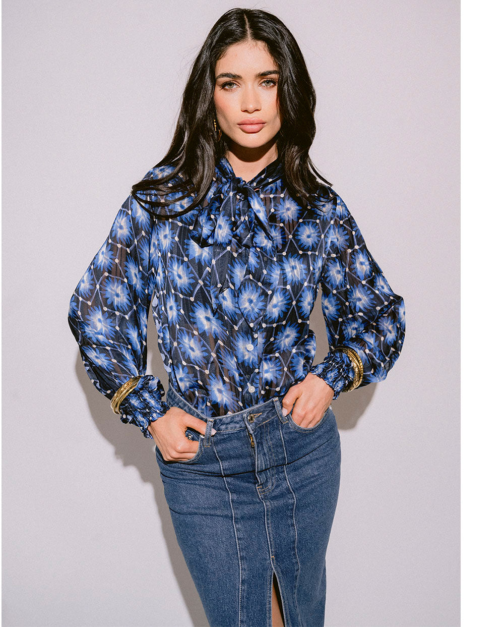 Blusa lazo Dalia blue Piti Cuiti