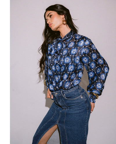 Blusa lazo Dalia blue Piti Cuiti