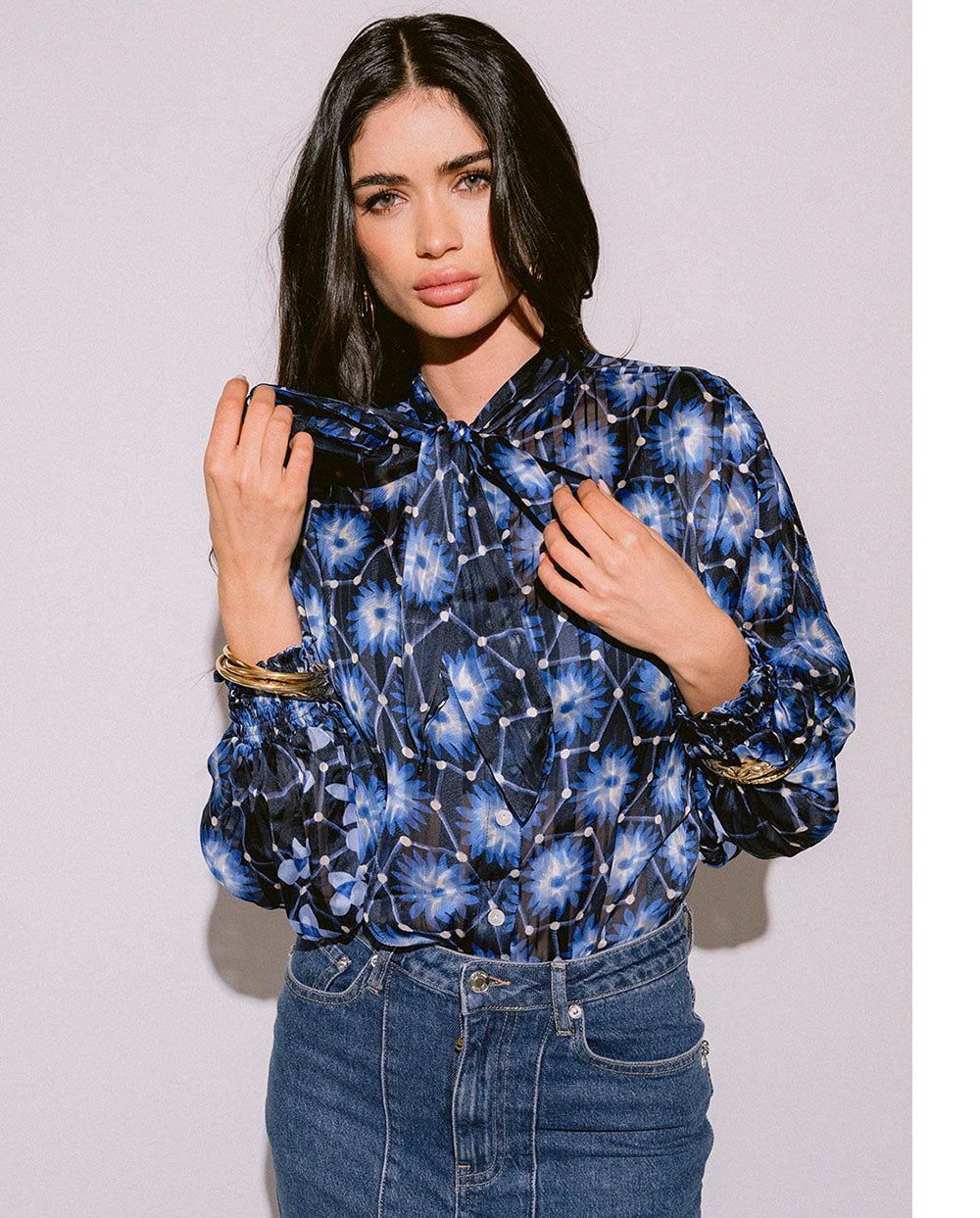 Blusa lazo Dalia blue Piti Cuiti