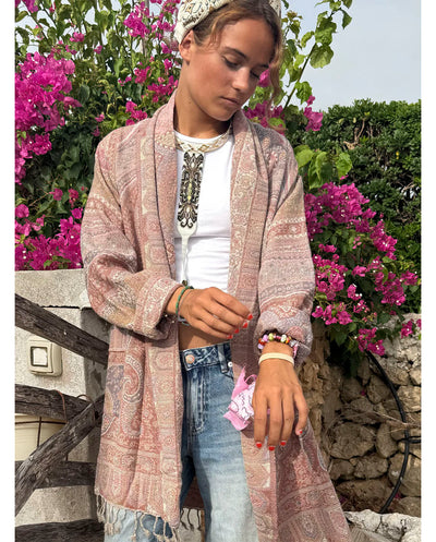 Chaqueta lana reversible rosa Poc a Poc