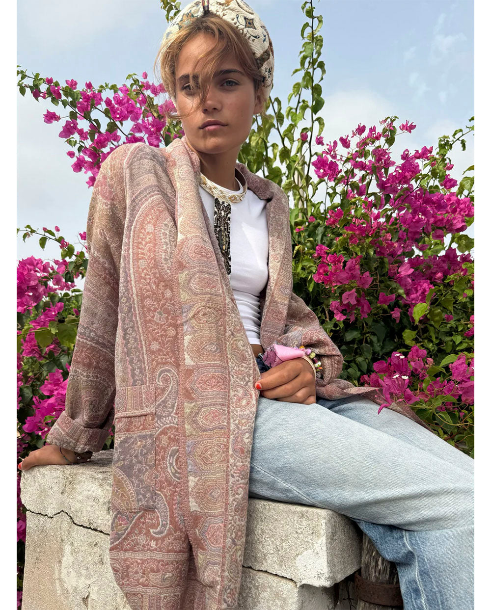 Chaqueta lana reversible rosa Poc a Poc