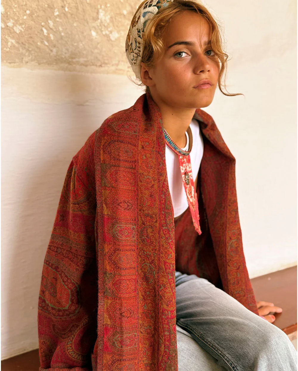 Chaqueta lana reversible rojo Poc a Poc