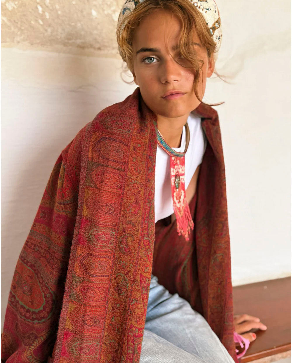 Chaqueta lana reversible rojo Poc a Poc