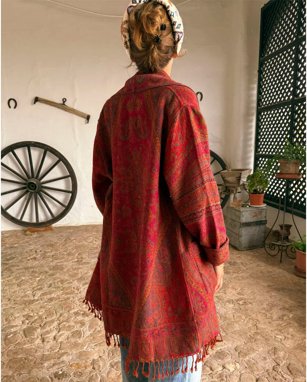 Chaqueta lana reversible rojo Poc a Poc