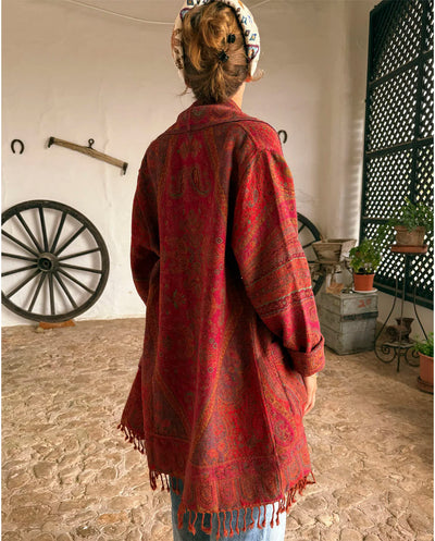 Chaqueta lana reversible rojo Poc a Poc