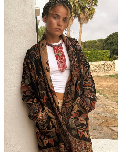 Chaqueta lana reversible negro Poc a Poc