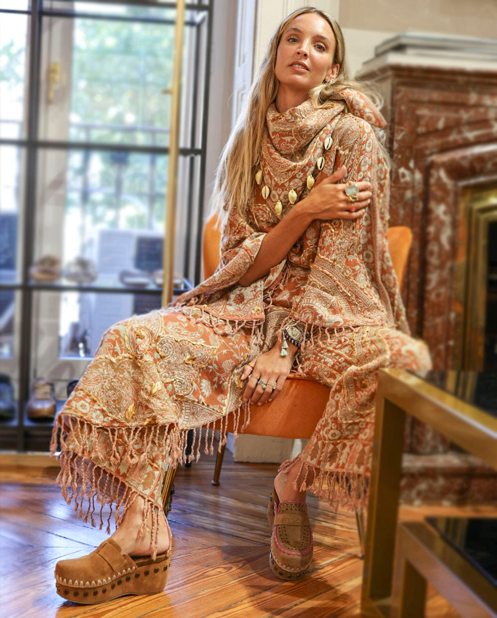 Falda pantalón Mahir arcilla by Cris Mata Poc a Poc