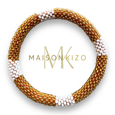 Pulsera nepalí dorado y blanco Maison Kizo