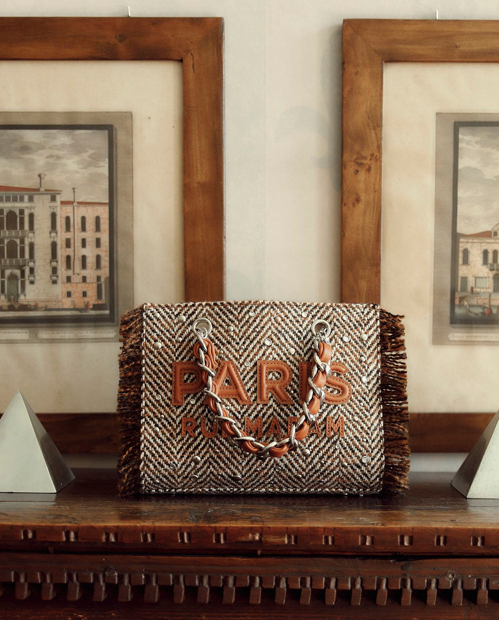 Bolso Tote Harris textura lana cognac Rue Madam Paris