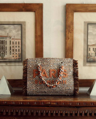 Bolso Tote Harris textura lana cognac Rue Madam Paris