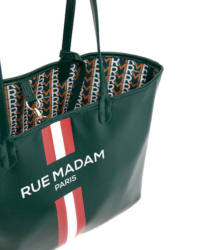 Bolso Shopping reversible verde bosque monograma  Rue Madam Paris