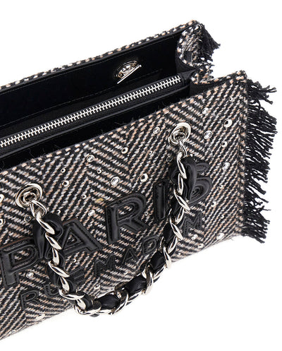 Bolso Mini Tote Harris textura lana negra Rue Madam Paris