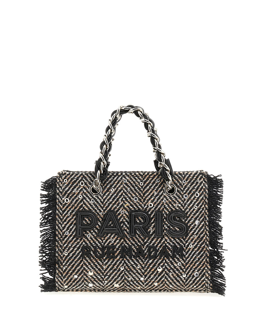 Bolso Mini Tote Harris textura lana negra Rue Madam Paris