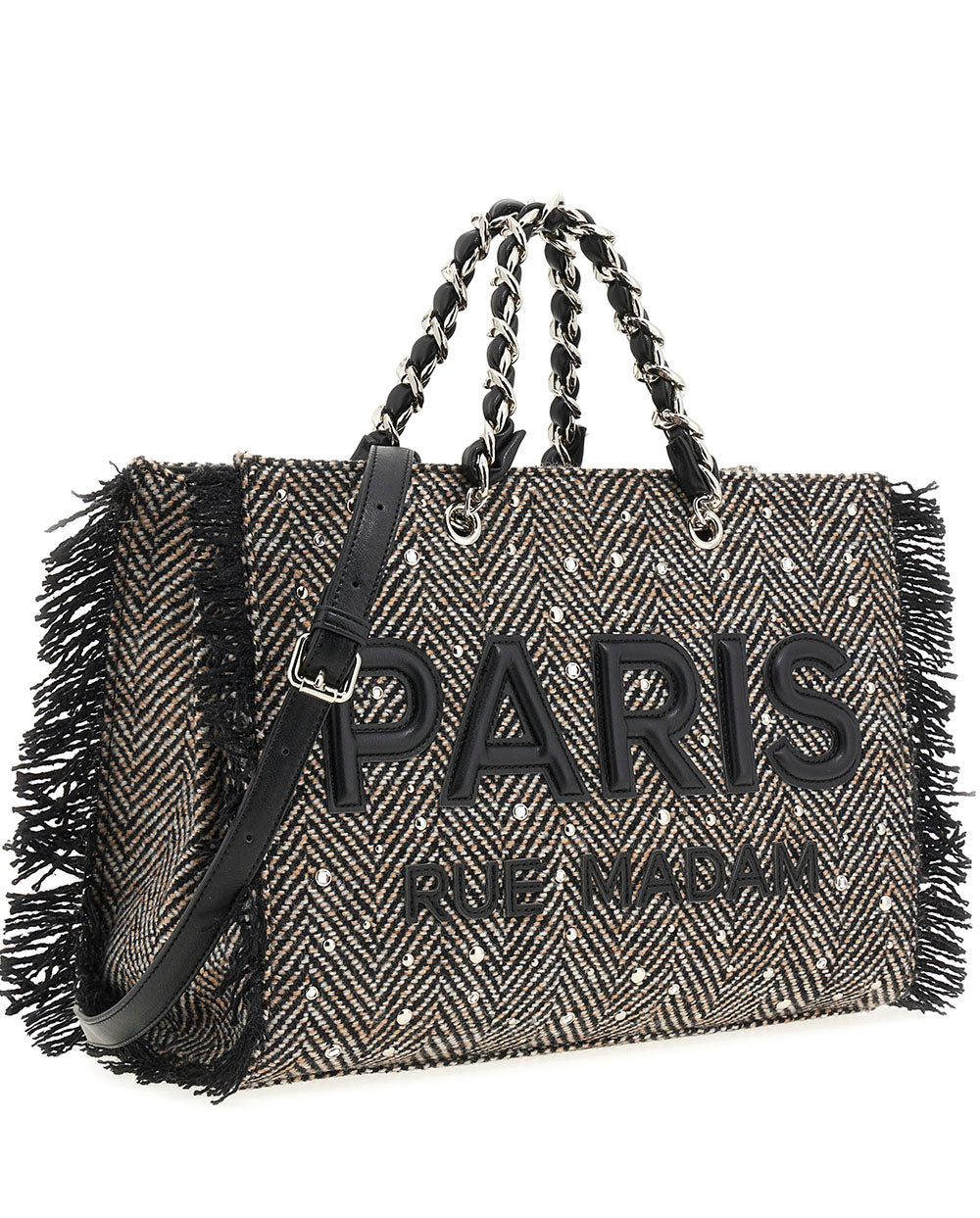 Bolso Tote Harris textura lana negra Rue Madam Paris