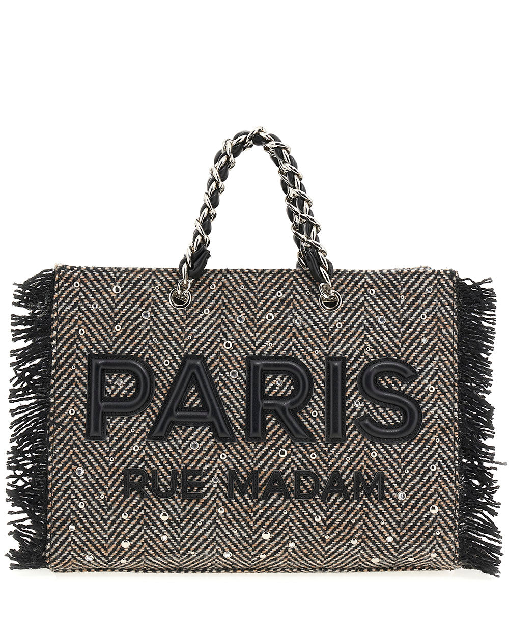 Bolso Tote Harris textura lana negra Rue Madam Paris