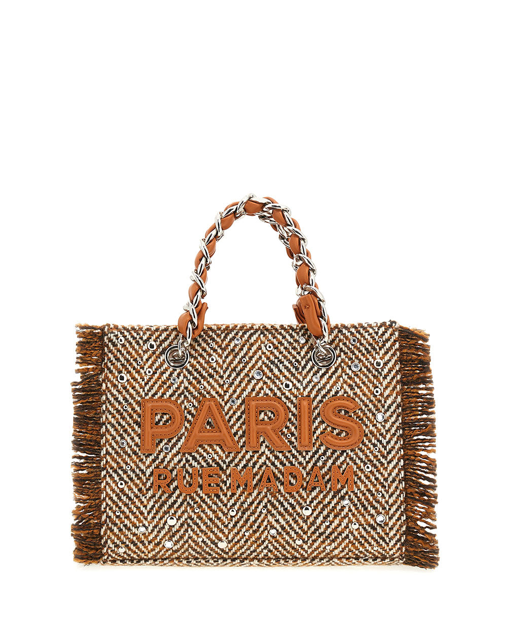Bolso Mini Tote Harris textura lana marrón Rue Madam Paris