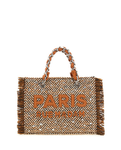 Bolso Mini Tote Harris textura lana marrón Rue Madam Paris