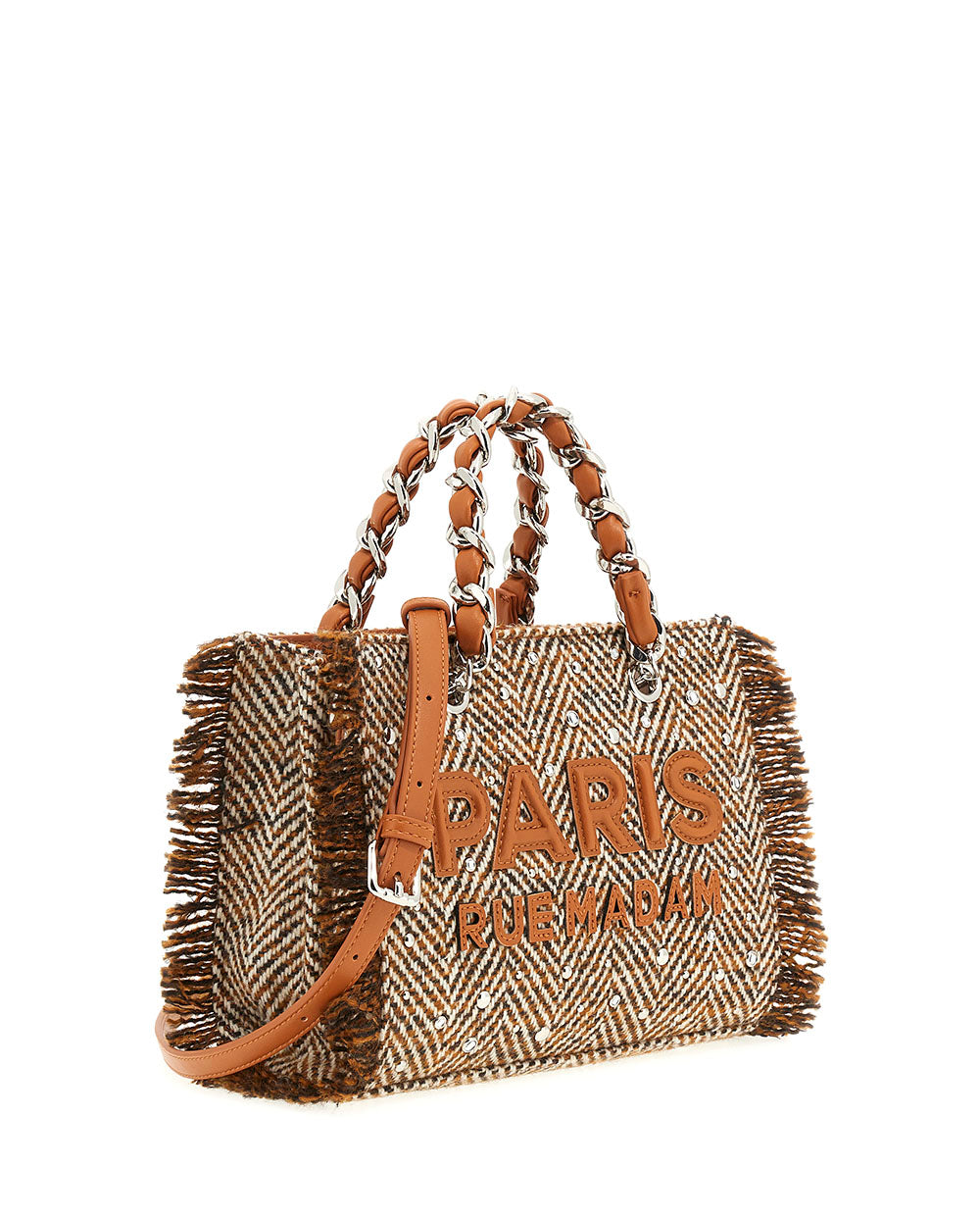 Bolso Mini Tote Harris textura lana marrón Rue Madam Paris