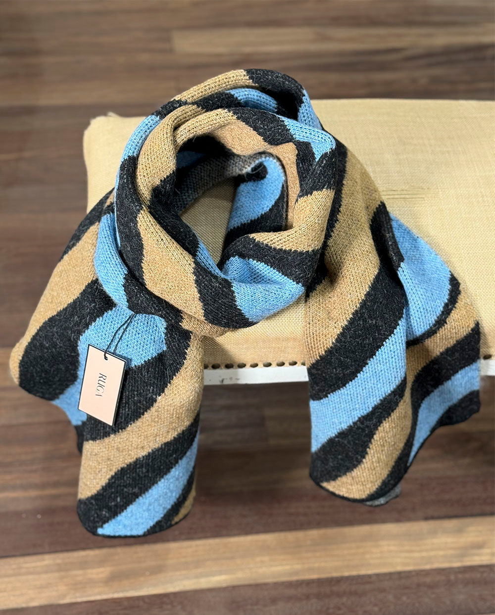 Bufanda animal print azul Rüga