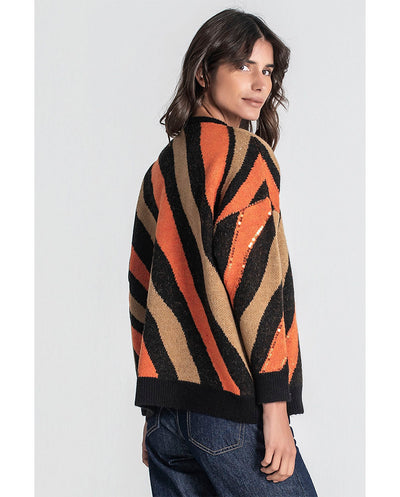 Jersey animal print lentejuelas naranja Rüga