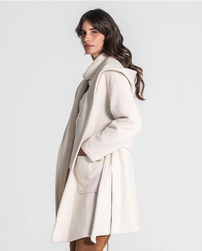 Chaquetón capucha crudo Rüga