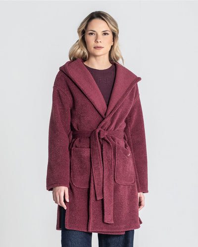Chaquetón capucha borgoña Rüga