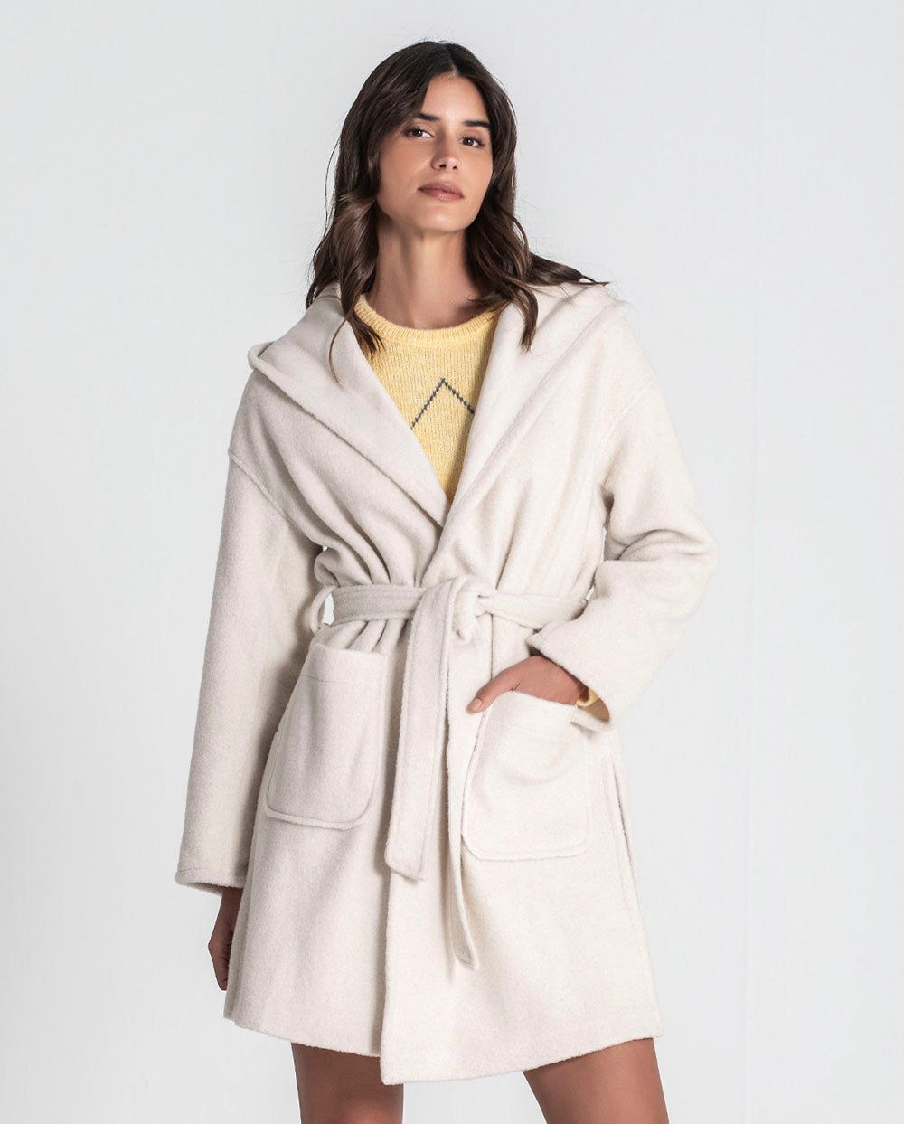 Chaquetón capucha crudo Rüga