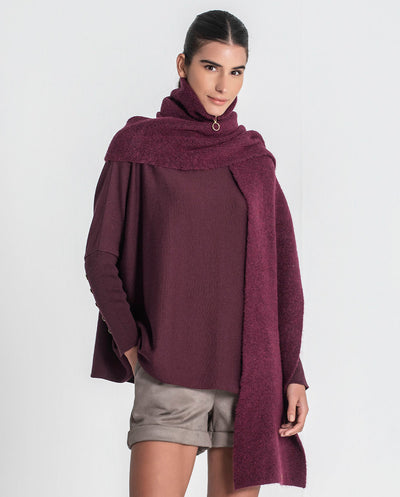 Bufanda cuello con cremallera borgoña Rüga