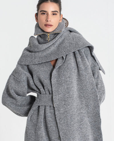 Bufanda con cremallera gris Rüga