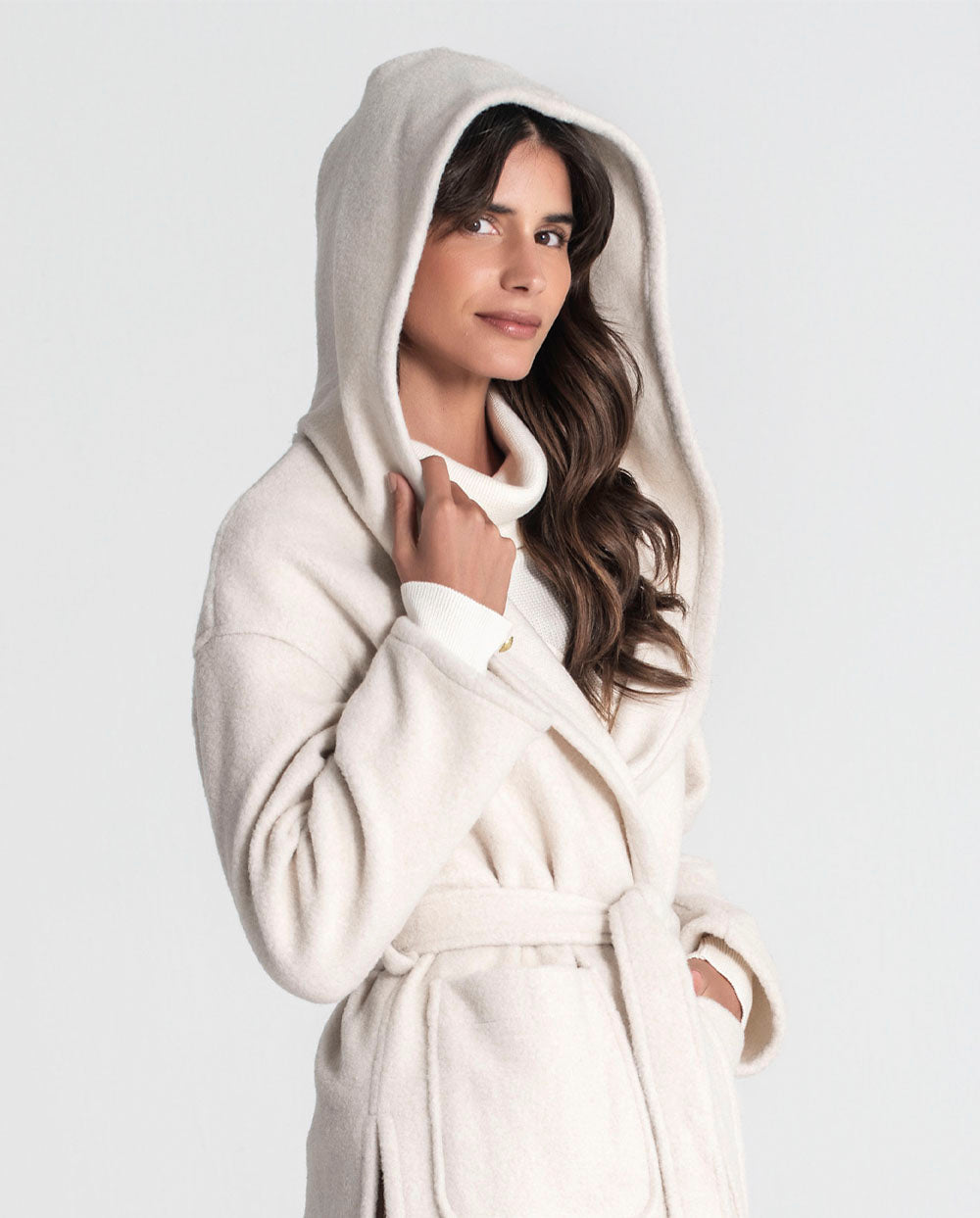 Chaquetón capucha crudo Rüga