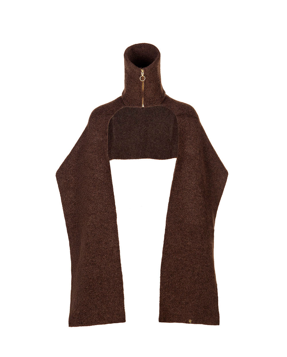 Bufanda cuello con cremallera marrón Rüga