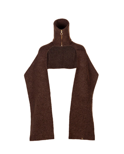 Bufanda cuello con cremallera marrón Rüga
