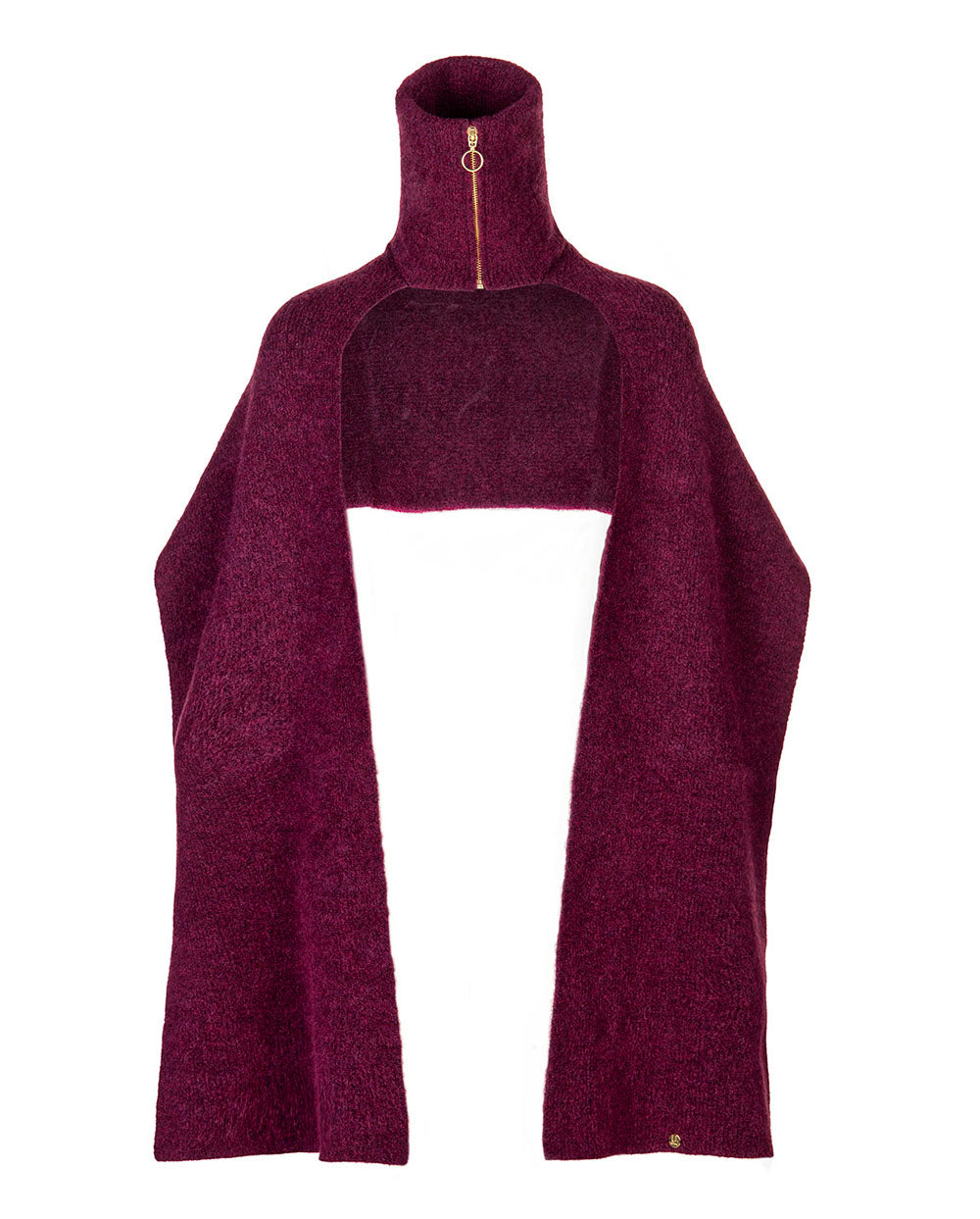 Bufanda cuello con cremallera borgoña Rüga