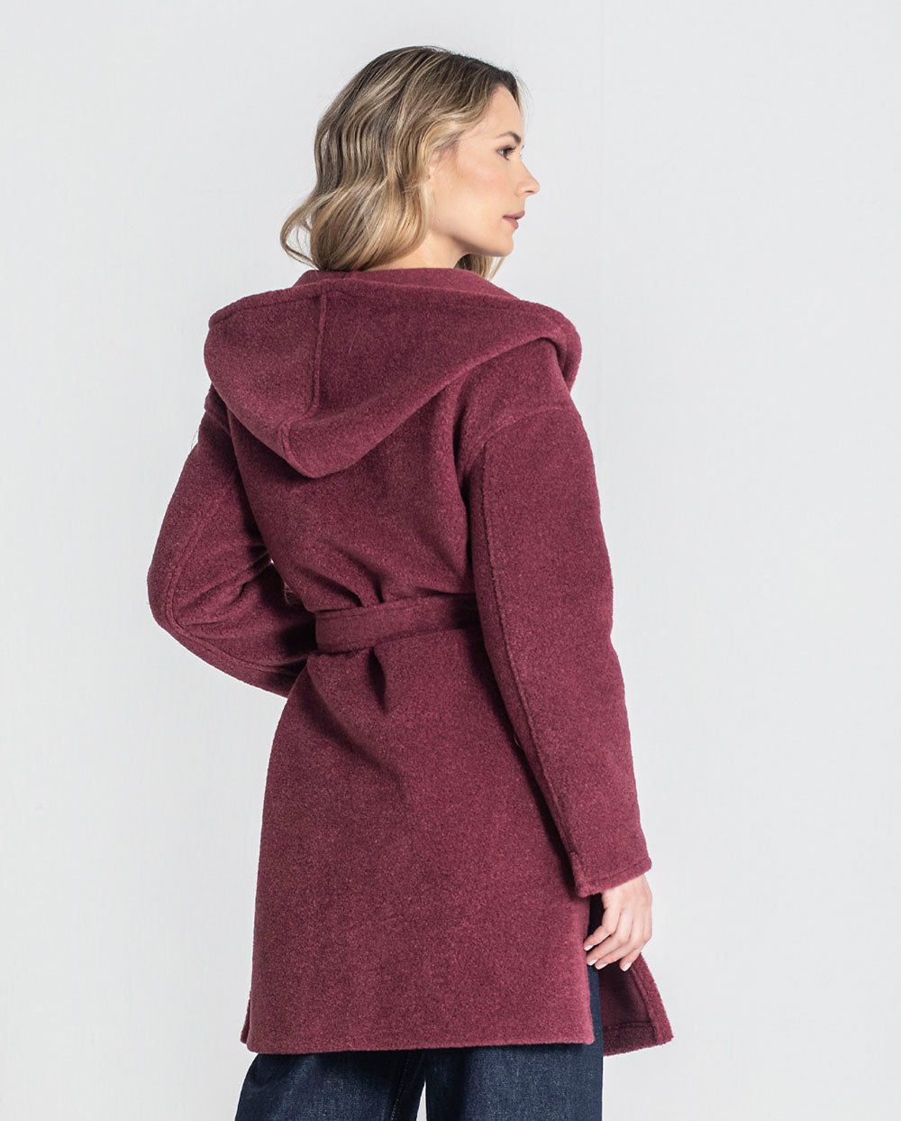 Chaquetón capucha borgoña Rüga