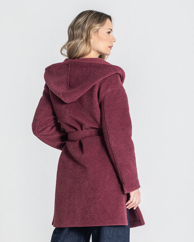 Chaquetón capucha borgoña Rüga
