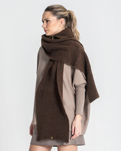 Bufanda cuello con cremallera marrón Rüga