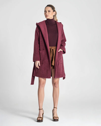 Chaquetón capucha borgoña Rüga