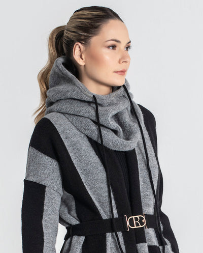 Balaclava gris cordón negro Rüga