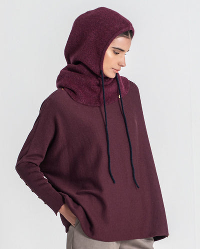 Balaclava borgoña cordón negro Rüga