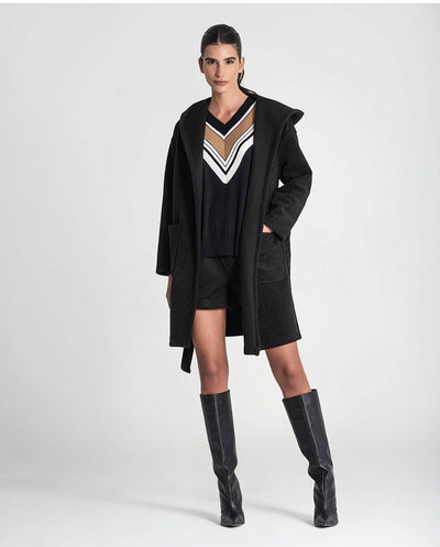 Chaquetón capucha negro Rüga