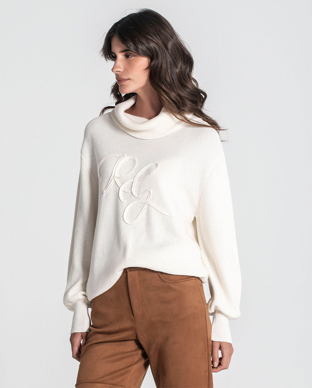 Jersey cuello vuelto RG relieve crudo Rüga