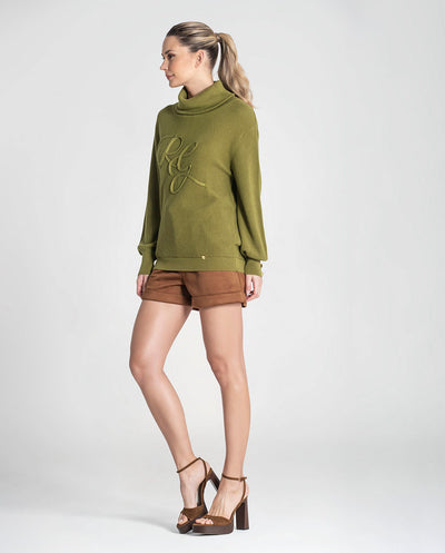 Jersey cuello vuelto RG relieve oliva Rüga