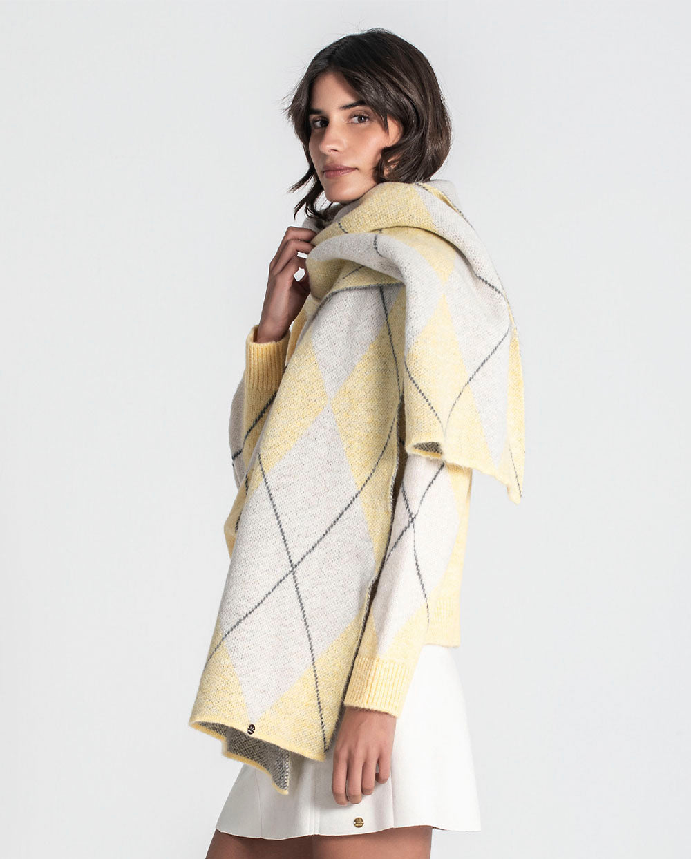 Bufanda jacquard rombos mantequilla Rüga